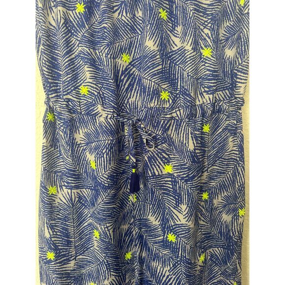 Vineyard Vines Silk Strapless Palm Print Maxi Dress Tassels Swim Cover Up Medium - Picture 4 of 10